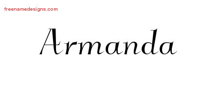 Elegant Name Tattoo Designs Armanda Free Graphic