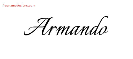 Calligraphic Name Tattoo Designs Armando Free Graphic