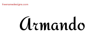 Calligraphic Stylish Name Tattoo Designs Armando Free Graphic