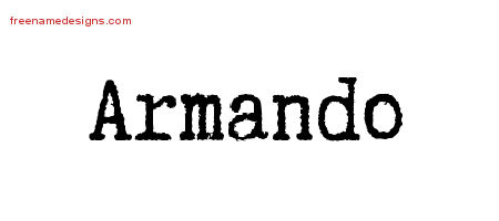 Typewriter Name Tattoo Designs Armando Free Printout
