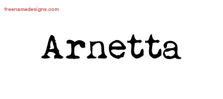 Vintage Writer Name Tattoo Designs Arnetta Free Lettering