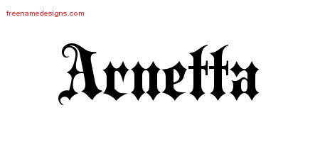 Old English Name Tattoo Designs Arnetta Free