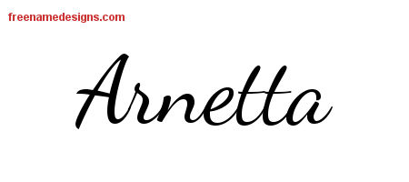 Lively Script Name Tattoo Designs Arnetta Free Printout