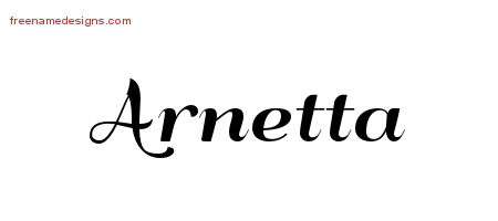 Art Deco Name Tattoo Designs Arnetta Printable