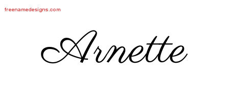 Classic Name Tattoo Designs Arnette Graphic Download
