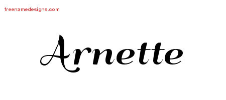 Art Deco Name Tattoo Designs Arnette Printable