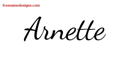Lively Script Name Tattoo Designs Arnette Free Printout