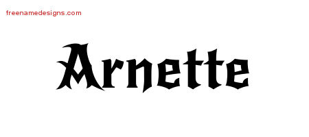 Gothic Name Tattoo Designs Arnette Free Graphic