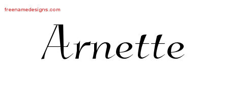 Elegant Name Tattoo Designs Arnette Free Graphic