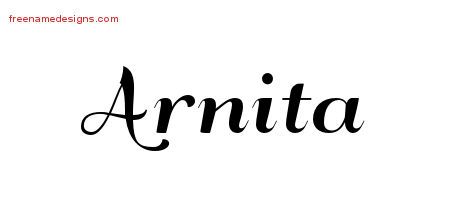 Art Deco Name Tattoo Designs Arnita Printable