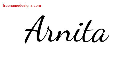 Lively Script Name Tattoo Designs Arnita Free Printout