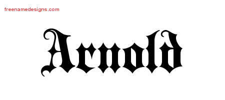 Old English Name Tattoo Designs Arnold Free Lettering