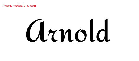 Calligraphic Stylish Name Tattoo Designs Arnold Free Graphic