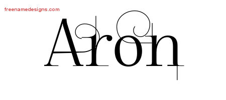 Decorated Name Tattoo Designs Aron Free Lettering