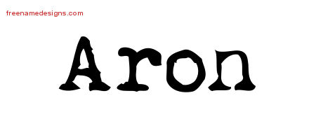 Vintage Writer Name Tattoo Designs Aron Free