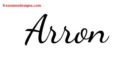 Lively Script Name Tattoo Designs Arron Free Download