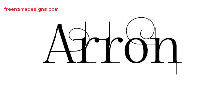 Decorated Name Tattoo Designs Arron Free Lettering