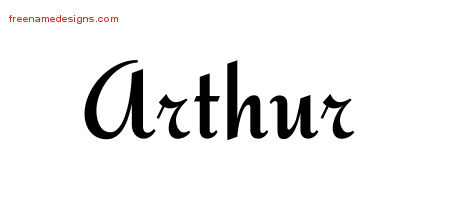 Calligraphic Stylish Name Tattoo Designs Arthur Download Free