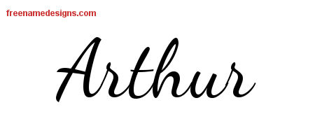 Lively Script Name Tattoo Designs Arthur Free Download