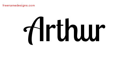 Handwritten Name Tattoo Designs Arthur Free Printout