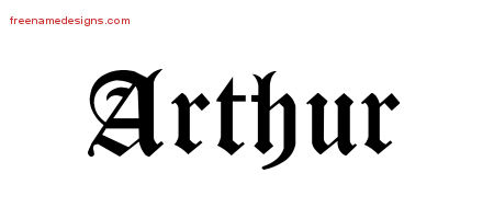 Blackletter Name Tattoo Designs Arthur Graphic Download