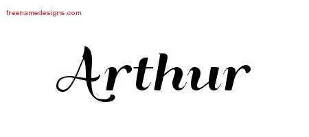 Art Deco Name Tattoo Designs Arthur Printable