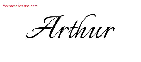 Calligraphic Name Tattoo Designs Arthur Free Graphic