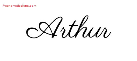 Classic Name Tattoo Designs Arthur Graphic Download
