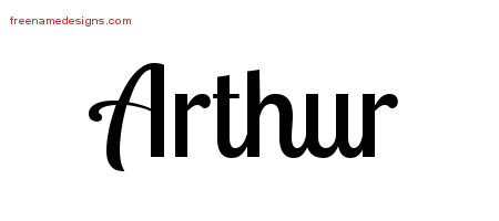 Handwritten Name Tattoo Designs Arthur Free Download - Free Name Designs