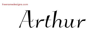 Elegant Name Tattoo Designs Arthur Free Graphic