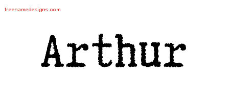 Typewriter Name Tattoo Designs Arthur Free Printout