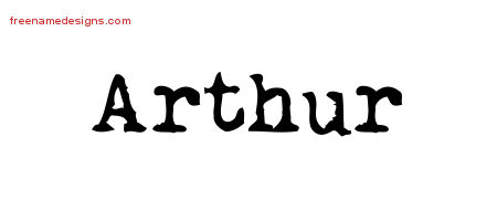 Vintage Writer Name Tattoo Designs Arthur Free
