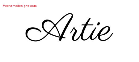 Classic Name Tattoo Designs Artie Graphic Download