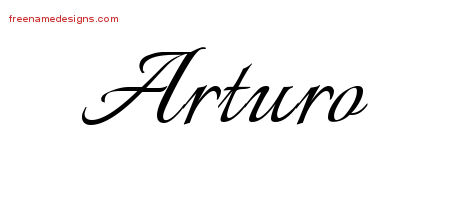 Calligraphic Name Tattoo Designs Arturo Free Graphic