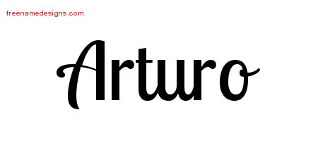 Handwritten Name Tattoo Designs Arturo Free Printout