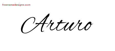Cursive Name Tattoo Designs Arturo Free Graphic