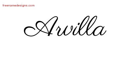 Classic Name Tattoo Designs Arvilla Graphic Download