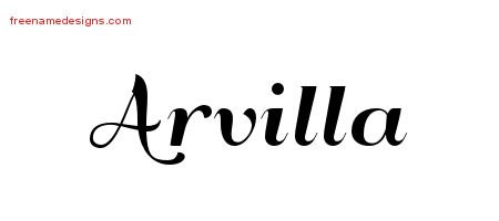 Art Deco Name Tattoo Designs Arvilla Printable