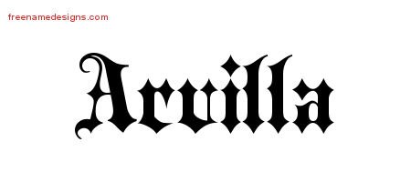 Old English Name Tattoo Designs Arvilla Free