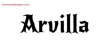Gothic Name Tattoo Designs Arvilla Free Graphic