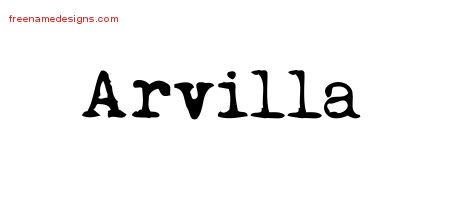 Vintage Writer Name Tattoo Designs Arvilla Free Lettering