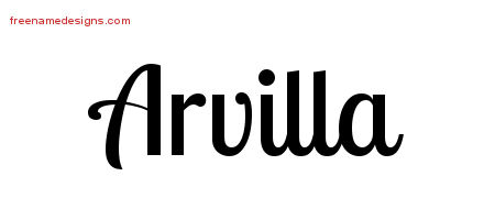 Handwritten Name Tattoo Designs Arvilla Free Download