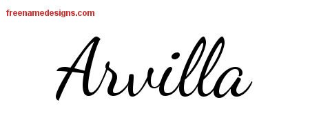 Lively Script Name Tattoo Designs Arvilla Free Printout