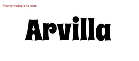 Groovy Name Tattoo Designs Arvilla Free Lettering