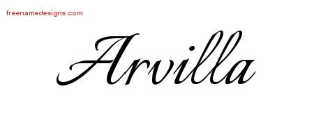Calligraphic Name Tattoo Designs Arvilla Download Free