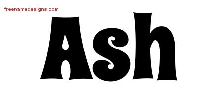 Groovy Name Tattoo Designs Ash Free