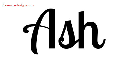 Handwritten Name Tattoo Designs Ash Free Printout