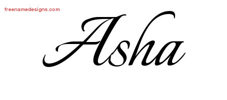 Calligraphic Name Tattoo Designs Asha Download Free