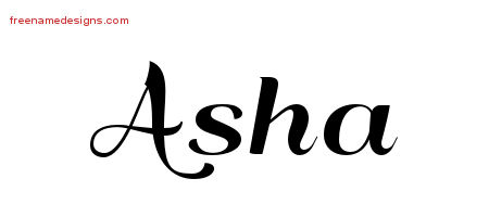 Art Deco Name Tattoo Designs Asha Printable