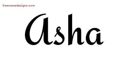 Calligraphic Stylish Name Tattoo Designs Asha Download Free